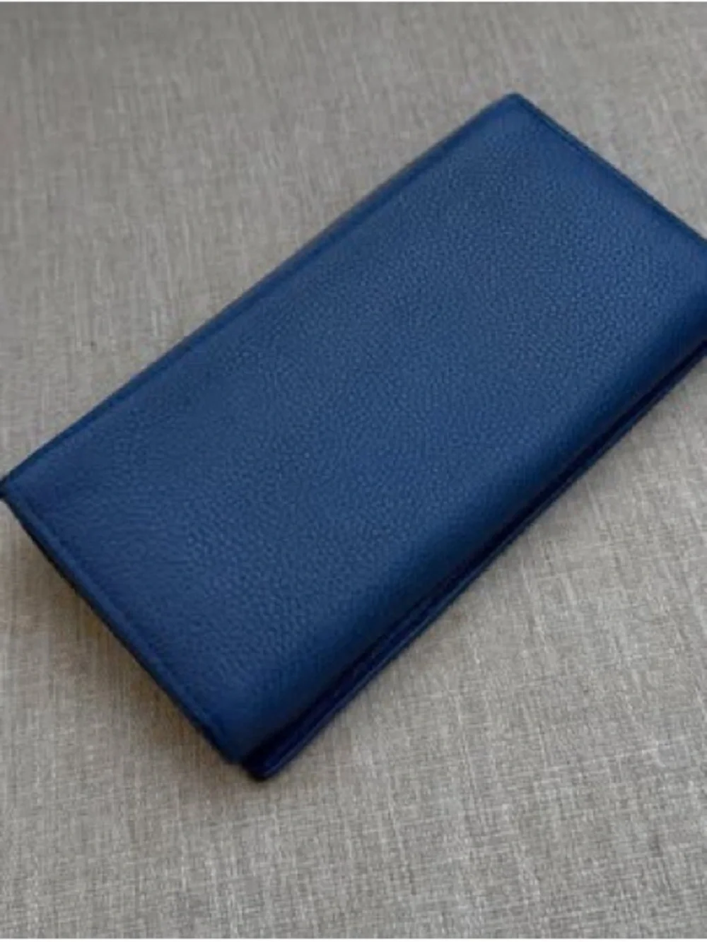 Longchamp Blue Pebbled Leather Zip Wallet